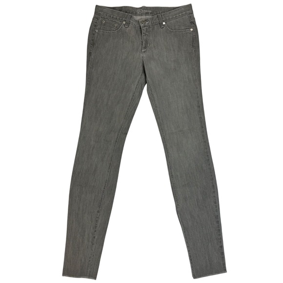 bebe Denim - Bebe Women Grey Skinny Jeans Embroidered Back Pocket Raw Hem Size 30 Made in USA